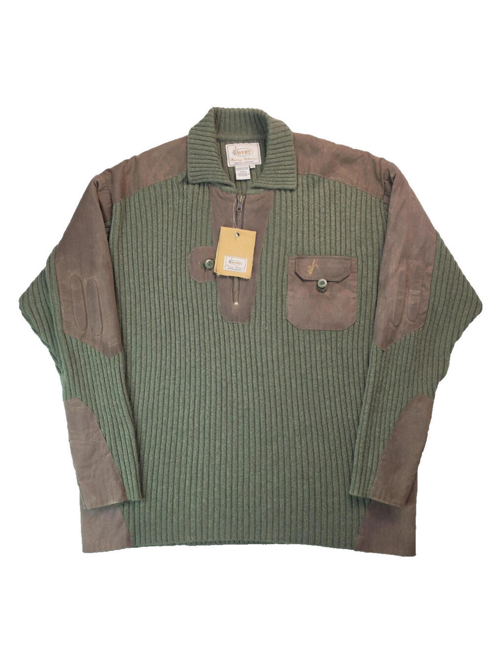 Avery Outdoors Cache River Oil Cloth 1/2 Zip Knit Sweater Mens Size 2XL XXL NEW